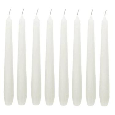 Imagem de Kit 10 velas castiçal Branca lisa 20 cm