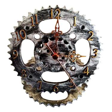 Imagem de Relógio De Parede Moto Pinhão E Coroa Decorativo Black
