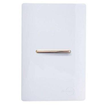 Imagem de Cj Interruptor Simples Horizontal Com Suporte 4X2 - Dicompel Novara Branco Gold - Dnv1200/2Brgd