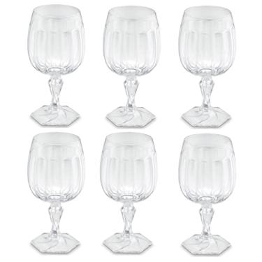 Imagem de Kit 6 Taça Plástica Para Água Suco Chá Gin Festa 350ml Samba Transparente - Uz - Transparente