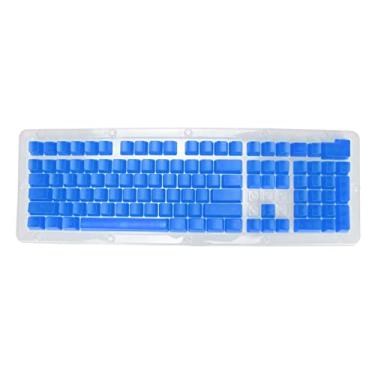 Imagem de Teclado de teclado de 108 teclas, OEM Altura DIY Transparente Matte Mecânica Teclas Teclas Mecânicas para Teclas 61/87/104 (Azul)
