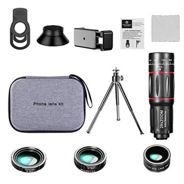 Imagem de Kokiya Lente de zoom HD 28X com telepfoto de tripé Telescópio de lentes para celular iPhone Samsung Smartphones Caça Acampamento Esportes
