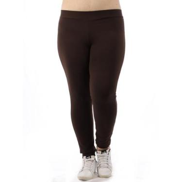 Imagem de Calça Plus Size Feminina Legging Fitness Grossa Marrom - Anistia