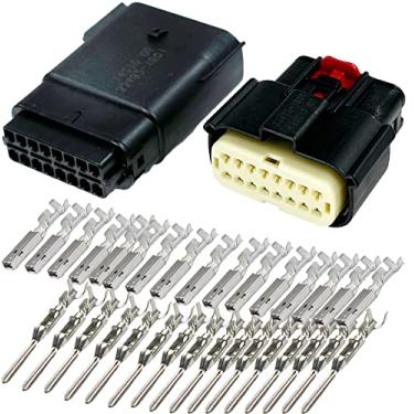 Imagem de Conector de fio de 16 pinos Molex, Harley Black impermeável, kit selado, MX150