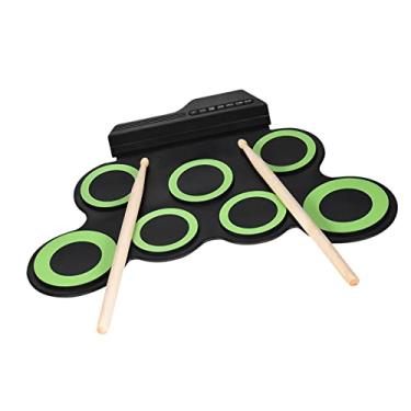 Imagem de Qudai Compact Size Portable Digital Roll Up Drum Kit 7 Silicon Drum Pads USB Alimentado com baquetas Pedais 3.5mm Cabo de áudio para principiantes de prática Kids NC