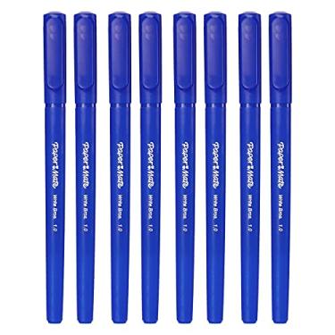 Imagem de Paper Mate Caneta esferográfica Write Bros, tinta azul com barril azul, ponta média de 1 mm - pacote com 8