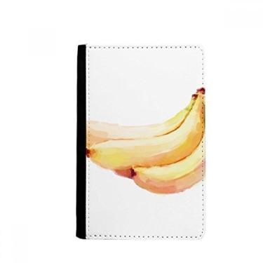 Imagem de Bananeira fruta aquarela ilustração padrão porta-passaporte notecase burse carteira capa porta-cartão, Multicolor