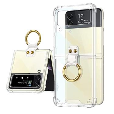Imagem de Capa antiderrapante de canto para Samsung Galaxy Z Flip 3 5G Transparentes Ring Stander Hard Phone Cover For Samsung Z Flip3 Case, Color 1, For Samsung Flip 3 5G