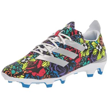 Imagem de adidas Tênis de futebol Gamemode Solo Firm Unissex, Branco/prata metálico/azul brilhante, 12