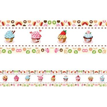 Imagem de Faixa Decorativa Adesivo De Cozinha Cupcake 5M Por 15cm - Shop Adesivo