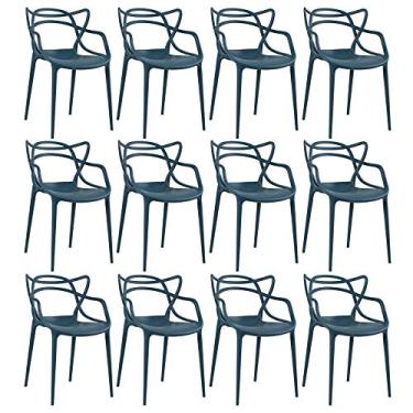 Imagem de Loft7, Kit - 12 x Cadeiras Masters Allegra - Azul petróleo