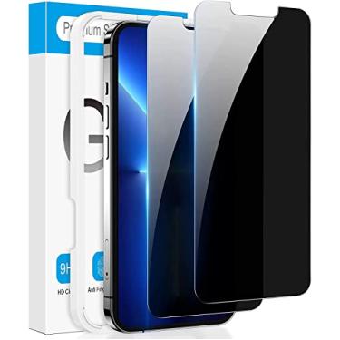 Imagem de Fotbor Protetor de tela de privacidade para iPhone 14 Plus e iPhone 13 Pro Max, 2 pacotes de tela de privacidade para iPhone 13 Pro Max e iPhone 14 Plus, filme de vidro temperado antiespião com kit fácil de instalar, 16,7 cm