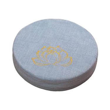 Imagem de Almofada redonda para meditação para, 16" de diâmetro, capa com zíper, acessórios para meditação, travesseiro de chão para cerimônia de chá, Azul claro 6cm