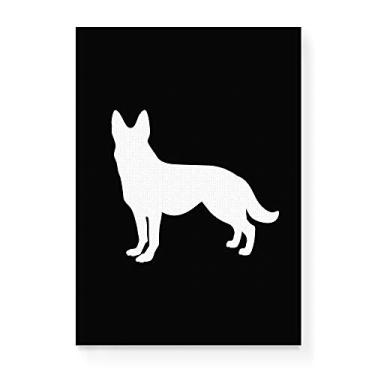 Imagem de Arte Maníacos Quadro Decorativo em Tela Canvas Silhueta Pastor Alemão - 23x16,25cm