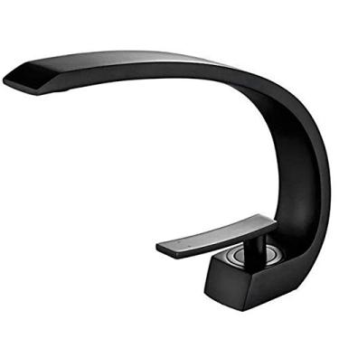 Imagem de Torneira Monocomando Mesa para Banheiro Lavabo Preta Fosca Black Matte Jiwi Metais