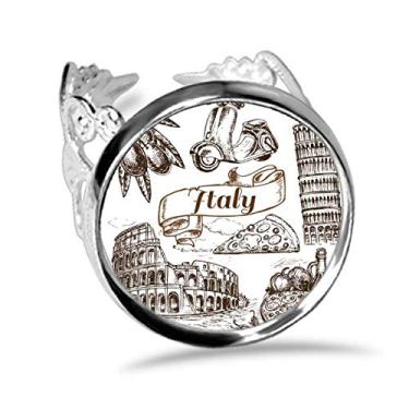 Imagem de DIYthinker Anel de noivado ajustável com estampa de paisagens famosas da Itália