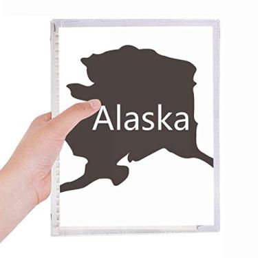 Imagem de Caderno com a bandeira de estrelas do Alasca dos EUA com folhas soltas e diário recarregável