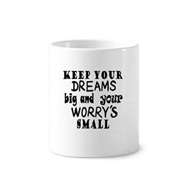 Imagem de Suporte de caneta de escova de dentes Dream and Worry com design de palavras inglesas e suporte de cerâmica