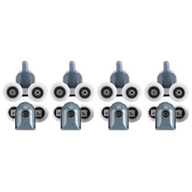 Imagem de FastUU Rolos de polias, rolos de porta de chuveiro de baixo ruído, rolo de porta fácil, cabines de chuveiro para banheiro (roda dupla)