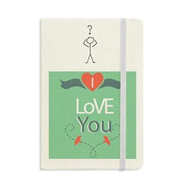 Imagem de Caderno de perguntas Green I Love You Dia dos Namorados Clássico Diário A5