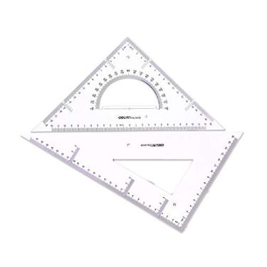 Imagem de Conjunto de régua grande triangular, extrator triangular, 2 peças, size 3