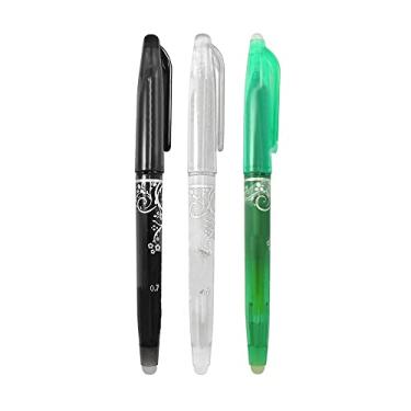 Imagem de 3 Canetas Fantasma Mágica Tecido Apaga Com Calor Patchwork - Preto Branco e Verde