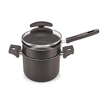 Imagem de Alumínio Fortaleza 610012 Cuscuzeiro/Caldeirão 12 C/Tpa Vidro, Preto