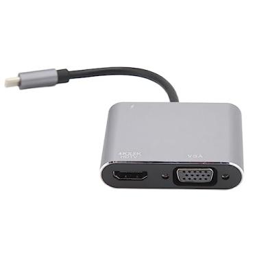 Imagem de Hub Tipo C, 4 Em 1 4K HDMI VGA USB 3.0 Multiport Docking Station Adapter, Plug and Play, para Laptop
