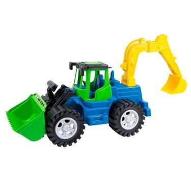 Imagem de Brinquedo Retroescavadeira Articulável Carregador Frontal Máquina Construção 46cm