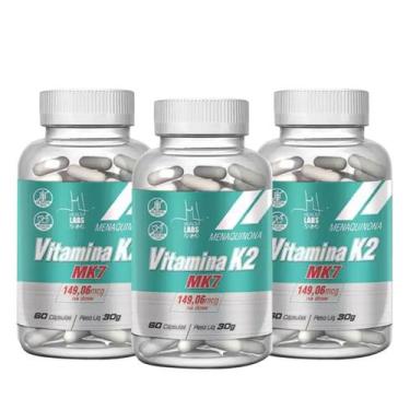 Imagem de Kit 3 Unidades Vitamina K2 (Mk7 149,06Mcg) - 60 Cápsulas - Health Labs