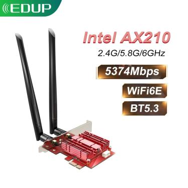Imagem de EDUP-PCIE Adaptador WiFi  Placa de Rede Sem Fio  Bluetooth 5.3  2.4G  5.8G  6GHz  Alta Velocidade