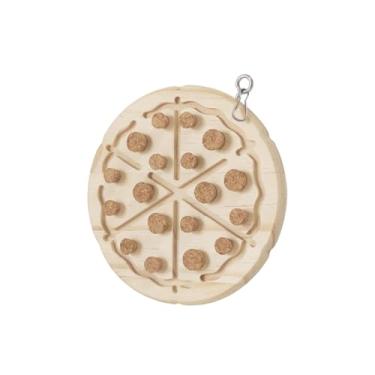 Imagem de IEUDNS Papagaio mastigando brinquedo pássaro jogando brinquedo pássaro forrageamento brinquedos bloco de madeira brinquedo para periquito, pizza