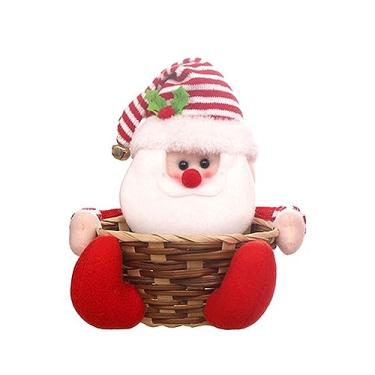 Imagem de Cesta Decorativa de Natal Linda Cesta de Vime de Doces Ornamento de Mesa Decorações de Natal para Frutas Doces e Pão Cesta de Doces de Natal Cesta de Fruta de Desenhos Animados Cesta de Armazenamento
