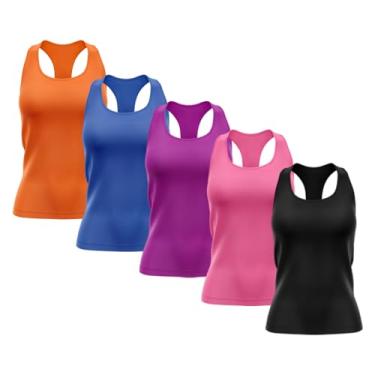 Imagem de Kit 5 Regata Nadador Feminina Good Look Dry Fit Proteção Solar UV Fitness Academia Treino Blusinha, Tamanho P
