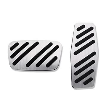 Imagem de MAIMOCCY Capa antiderrapante para pedal de freio acelerador compatível com Chevrolet Impala Equinox Blazer Malibu Cruze Envision Regal Lacrosse XTS Acessórios Peças Interiores Tampa do Pedal (Prata A)