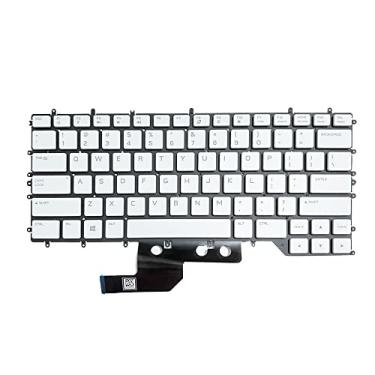 Imagem de ZAHARA Substituição de teclado US RGB retroiluminado para Dell Alienware M15 R2 R3 R4 2020 0Y00RH (branco)