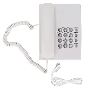 Imagem de Telefone Com Fio de Mesa, KX-T435 Telefones Fixos Sem Fio Com Volume Ajustável Identificador de Chamadas para Escritórios Residenciais e Hotéis Sem Bateria, Identificador de Chamadas (Branco)