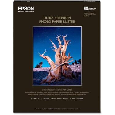 Imagem de Epson Papel fotográfico Ultra Premium LUSTER (43 x 55 cm, 25 folhas) (S042084), branco