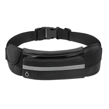 Imagem de Pochete de Corrida Slim Impermeável Unissex Fitness Academia - Porta Celular para Cintura Masculino e Feminino (Preto)