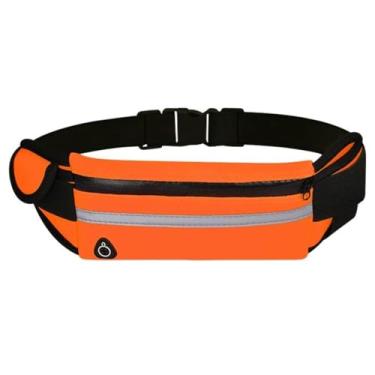Imagem de Pochete de Corrida Slim Impermeável Unissex Fitness Academia - Porta Celular para Cintura Masculino e Feminino (Laranja)