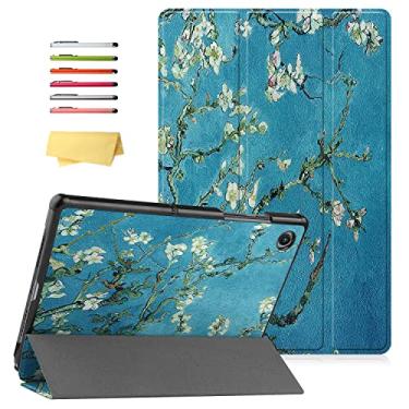 Imagem de UUcovers Capa para Samsung Galaxy Tab A8 de 10,5 polegadas (2022) (SM-X200/X205/X207) Capa magnética com suporte automático hibernar/despertar multi-ângulo leve, capa dura à prova de choque, flor de