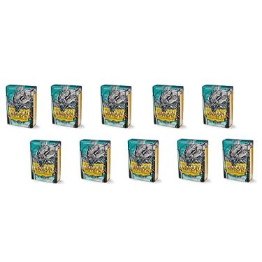 Imagem de 10 Packs Dragon Shield Classic Mini Japanese White 60 ct Card Sleeves Display Case