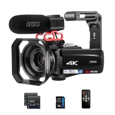 Imagem de ORDRO Câmera de vídeo 4K para vlogging, zoom óptico de 10x, zoom inteligente de 100x