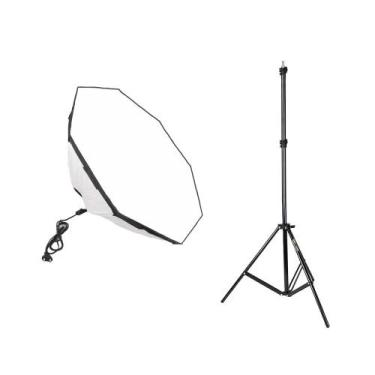 Imagem de Kit de Iluminação Softbox Octogonal  com Tripé Universal Tudoprafoto F