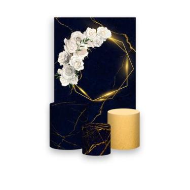 Imagem de Painel De Festa Vertical 1,50 x 2,20 + Trio De Capas Cilindro - Geomét