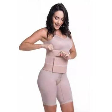 Imagem de Faixa Abdominal Elástica Compressiva de 3 Gomos - Biobela, GG, Nude