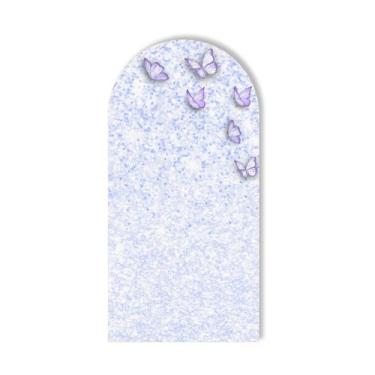 Imagem de Painel Sublimado Vertical Romano Jardim de Glitter Borboletas 080x180c