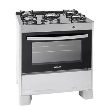 Imagem de SUGGAR FOGÃO NEO GLASS PRATA MESA DE VIDRO 5 BOCAS TREMPE 6 APOIOS ACENDIMENTO AUTOMÁTICO FGVNG510PRIX