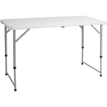 Imagem de Mesa Dobrável Camping Praia Casa Aço Vira Maleta 122x60 - Cristal