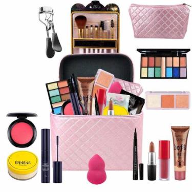 Imagem de Maleta com Maquiagens Base Ruby Rose Necessaire BZ20 - Bazar Na Web